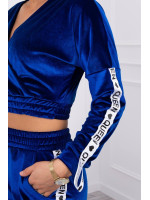 Veliūrinis kostiumėlis su užrašu „Queen“ (Mėlyna)