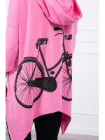 Bliuzonas su dviračio dekoracija nugaroje (Šviesi rožinė)