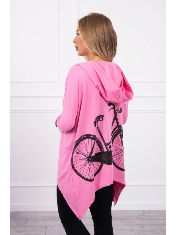 Bliuzonas su dviračio dekoracija nugaroje (Šviesi rožinė)