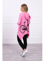 Bliuzonas su dviračio dekoracija nugaroje (Šviesi rožinė)