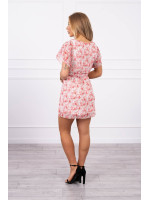 Gėlėta suknelė su dirželiu (Šviesiai rožinė)