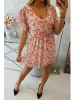 Gėlėta suknelė su dirželiu (Šviesiai rožinė)