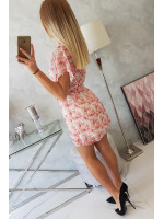 Gėlėta suknelė su dirželiu (Šviesiai rožinė)