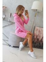 Vienspalvė suknelė džemperis su gobtuvu (Šviesiai rožinė)