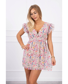 Gėlėta suknelė su raukinukais (Šviesiai rožinė) Gėlėta suknelė su raukinukais (Šviesiai rožinė)