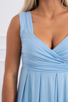 Suknelė su plačiomis petnešėlėmis (Mėlyna)