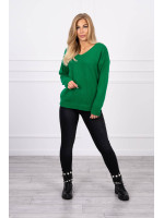 Megztinis su V formos iškirpte (Žalia)