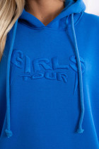 Oversize bliuzonas su gobtuvu „Girls Tour“ (Mėlyna)
