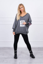 Oversized su iškirpte sweatshirt (Grafito)