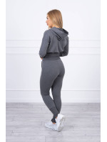 Dviejų dalių kostiumėlis su plačiomis rankovėmis (Grafito)