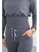 Dviejų dalių kostiumėlis su plačiomis rankovėmis (Grafito)