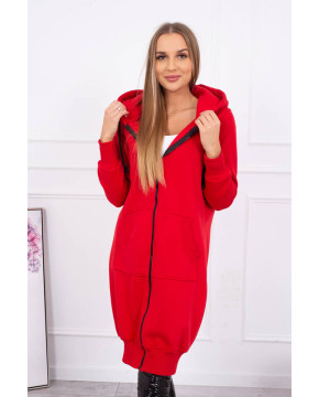 Pašiltintas bliuzonas su gobtuvu (Raudona) Pašiltintas bliuzonas su gobtuvu (Raudona)