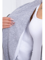 Ilgas pašiltintas megztinis su užtrauktuku (Pilka)