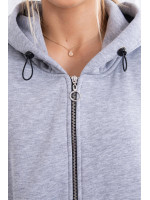 Ilgas pašiltintas megztinis su užtrauktuku (Pilka)