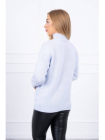 Megztinis aukštu kaklu su vilna (Melsvas)