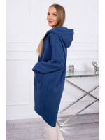 Pašiltintas bliuzonas su ilgesne nugara (Džinsų mėlyna)