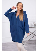 Pašiltintas bliuzonas su ilgesne nugara (Džinsų mėlyna)