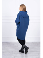 Pašiltintas bliuzonas su ilgesne nugara (Džinsų mėlyna)