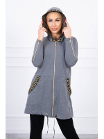 Sweatshirtsu a dekoratyvinėmis tape (Grafito)