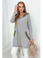 Sweatshirtsu a dekoratyvinėmis tape (Pilka)