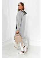 Sweatshirtsu a dekoratyvinėmis tape (Pilka)