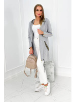 Sweatshirtsu a dekoratyvinėmis tape (Pilka)