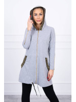 Sweatshirtsu a dekoratyvinėmis tape (Pilka)