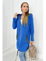 Sweatshirtsu a dekoratyvinėmis tape (Mėlyna)