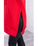 Pašiltintas megztinis su skeltukais šonuose (Raudona)