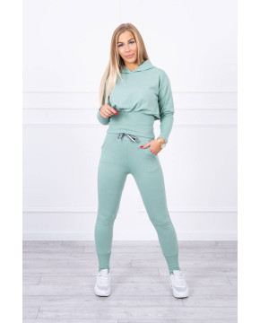 Laisvalaikio kostiumėlis plačiais pečiais (Tamsi mėtinė)