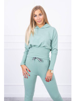 Laisvalaikio kostiumėlis plačiais pečiais (Tamsi mėtinė)