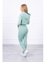 Laisvalaikio kostiumėlis plačiais pečiais (Tamsi mėtinė)