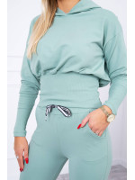 Laisvalaikio kostiumėlis plačiais pečiais (Tamsi mėtinė)