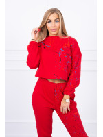 Pašiltintas kostiumėlis su dažų imitacija (Raudona)