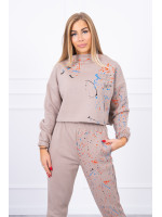 Pašiltintas kostiumėlis su dažų imitacija (Smėlinė)