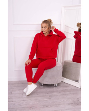 Laisvalaikio kostiumėlis su pūkeliu (Raudona) Laisvalaikio kostiumėlis su pūkeliu (Raudona)