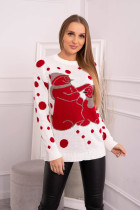 Kalėdinis megztinis su sniego seniais (Šilko spalvos)