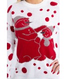 Kalėdinis megztinis su sniego seniais (Šilko spalvos)