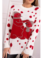 Kalėdinis megztinis su sniego seniais (Šilko spalvos)