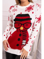 Kalėdinis megztinis su sniego seniu (Šilko spalvos)