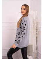 Kalėdinis megztinis su mešiuku (Pilka)