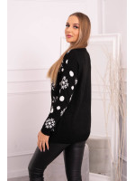 Kalėdinis megztinis su mešiuku (Juoda)