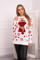 Kalėdinis megztinis su mešiuku (Balta)