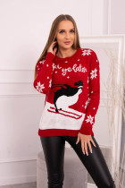 Kalėdinis megztinis su pingvinu (Raudona)