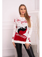 Kalėdinis megztinis su pingvinu (Balta)