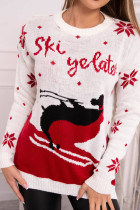 Kalėdinis megztinis su pingvinu (Balta)