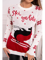 Kalėdinis megztinis su pingvinu (Balta)