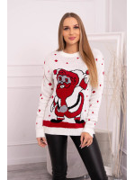 Kalėdinis megztinis su Kalėdų seneliu (Balta)