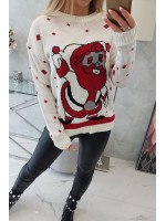 Kalėdinis megztinis su Kalėdų seneliu (Balta)