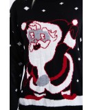 Kalėdinis megztinis su Kalėdų seneliu (Juoda)